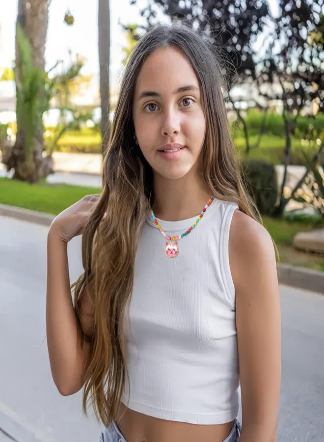 Lezmoii Colorful Beaded Choker Necklace Cute Cat Charm Necklace (Cat) - Image 2